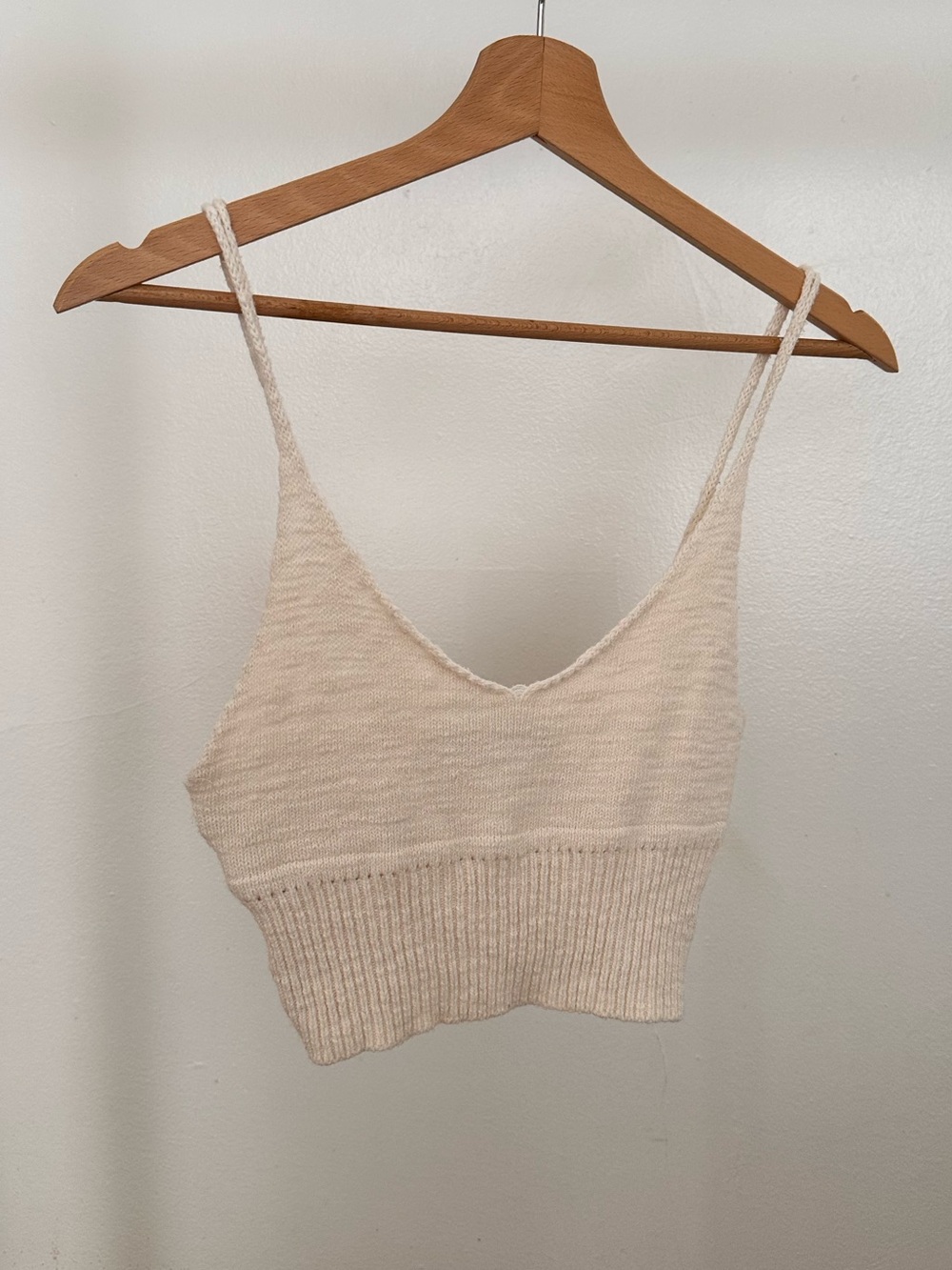 AKIRA Cream Knit Cropped Tank Top - Women's Lightweight Sweater Cami